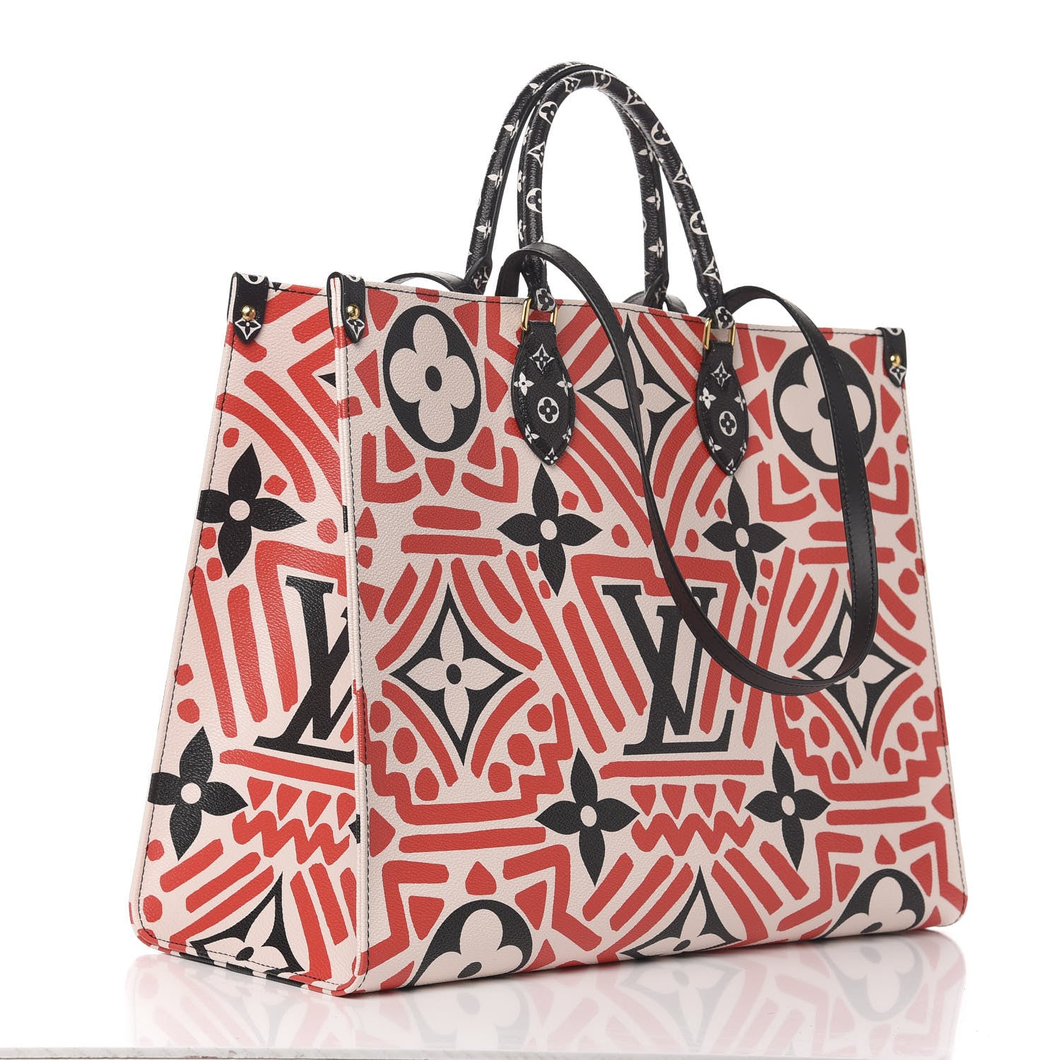Louis Vuitton Monogram Giant Crafty Onthego GM Creme Rouge Black 3 of 9
