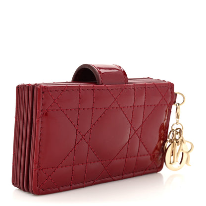 Christian Dior Patent Cannage Lady Dior 5-Gusset Card Holder Scarlet 3 of 8