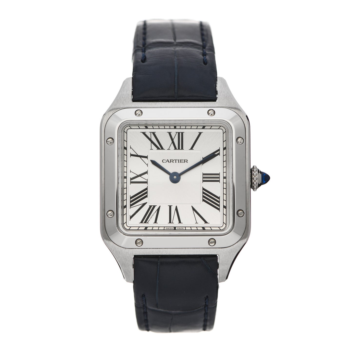 Stainless Steel Alligator 27.5mm Santos Dumont Quartz Watch