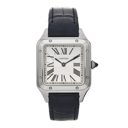 Cartier Stainless Steel Alligator 27.5mm Santos Dumont Quartz Watch 1 of 5