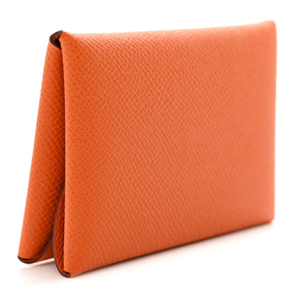 Hermes Epsom Calvi Duo Card Case Orange 3 of 7