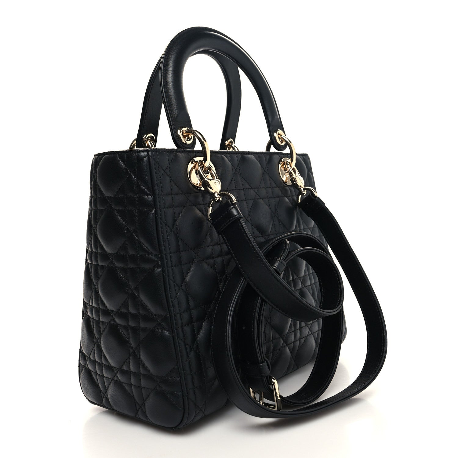 Christian Dior Lambskin Cannage Medium Lady Dior Black 3 of 10