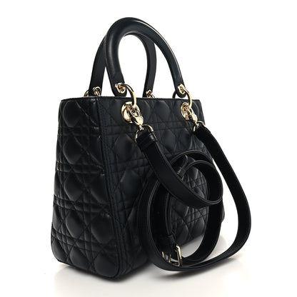 Christian Dior Lambskin Cannage Medium Lady Dior Black 3 of 10