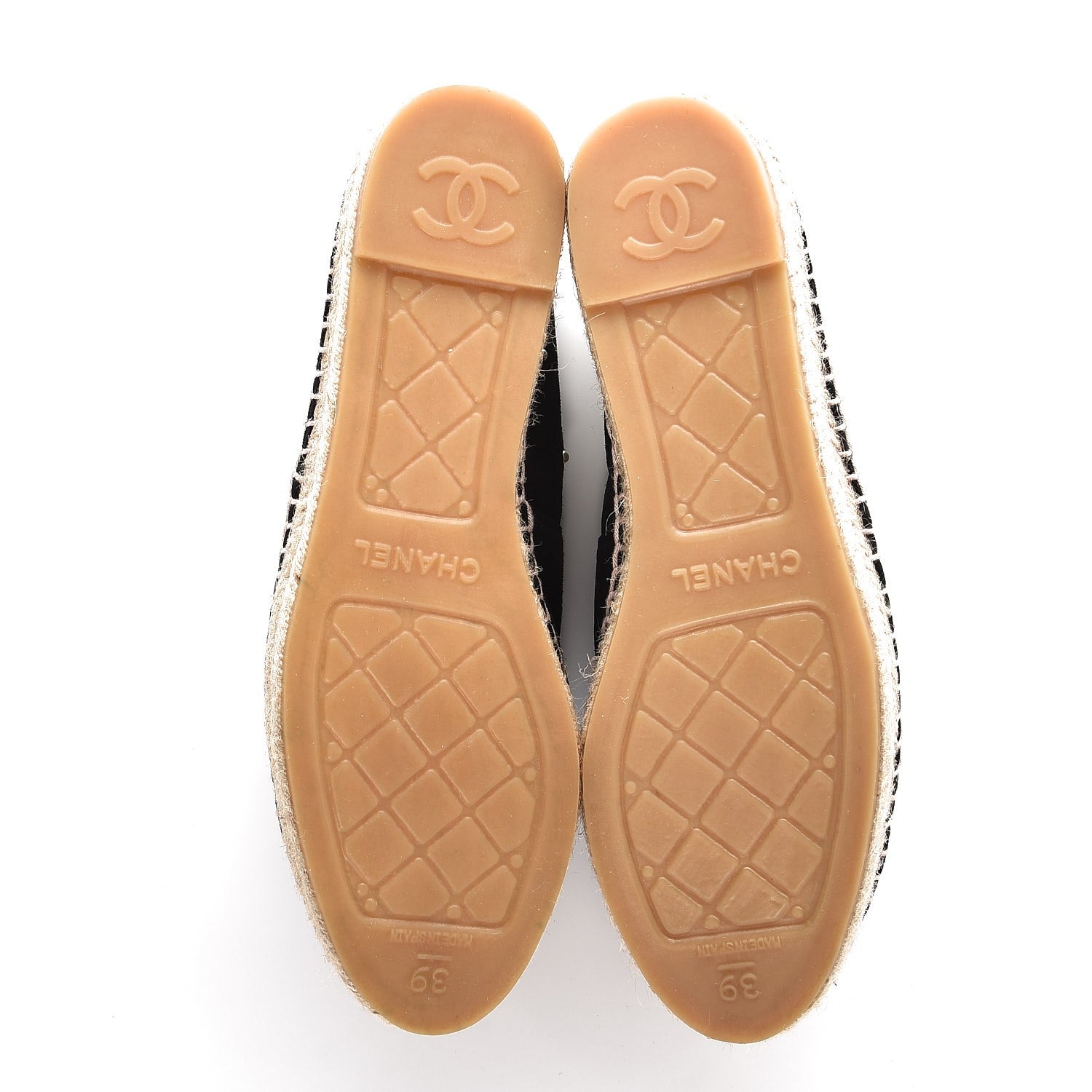 Chanel Suede Pearl CC Espadrilles 39 Black 5 of 10