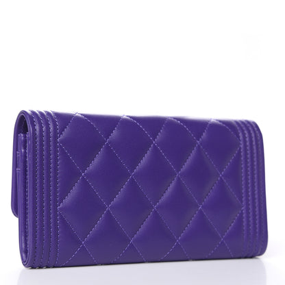 Chanel Lambskin Quilted Medium Boy Flap Wallet Purple 3 of 10