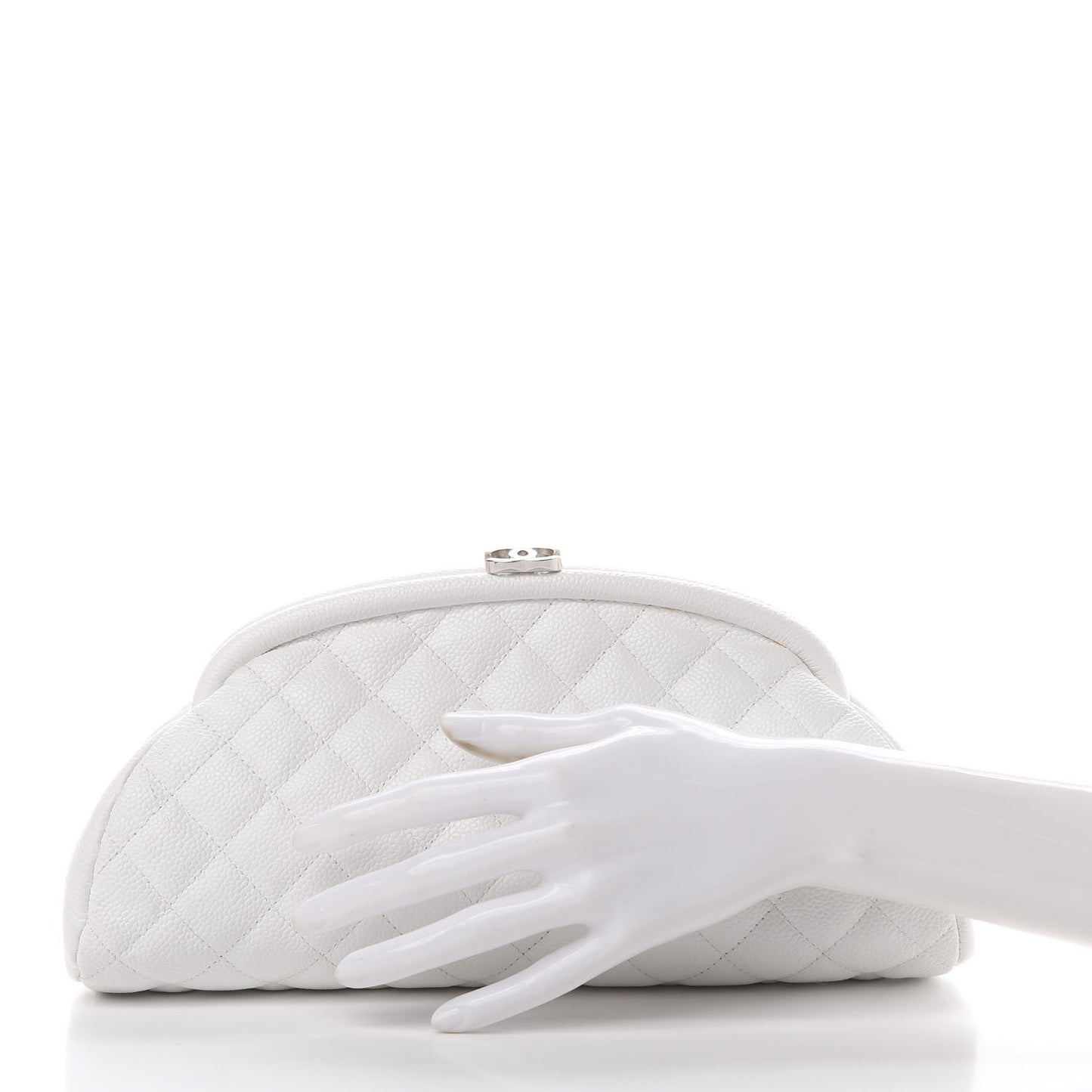 Caviar Quilted Timeless Clutch White