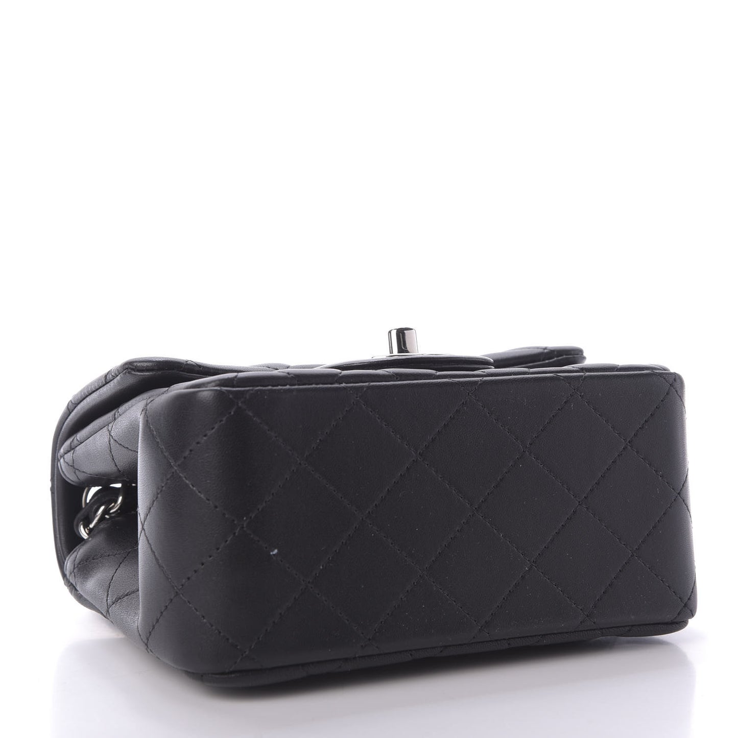 Lambskin Quilted Mini Square Flap Black