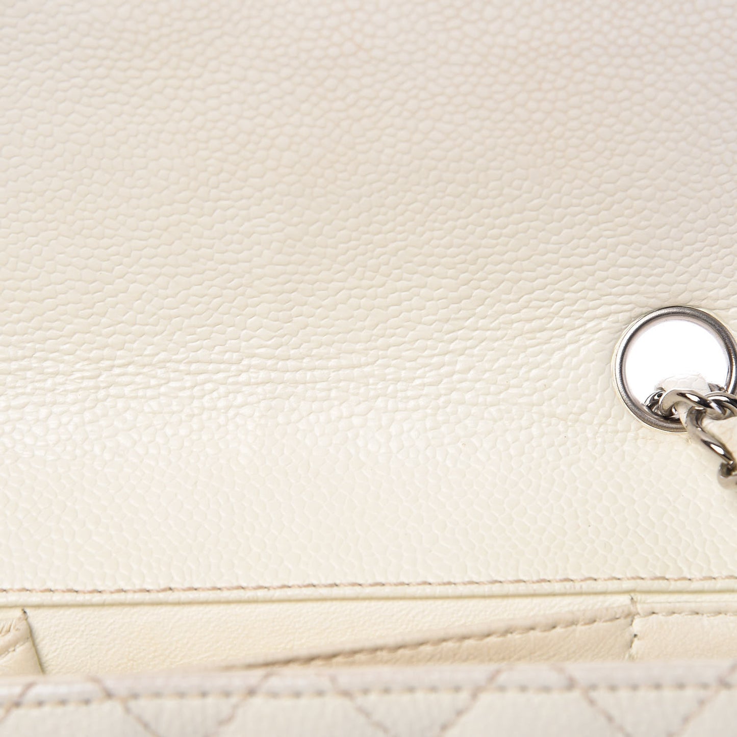 Caviar Quilted East West Flap White