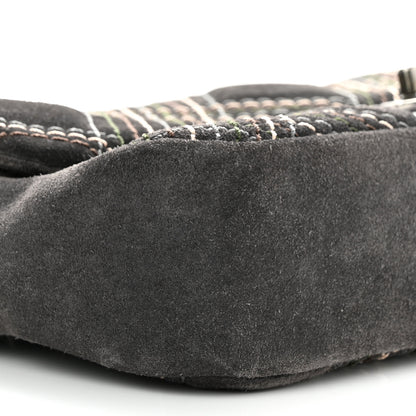 Chanel Suede Stitched Medium Saltire Single Flap Grey 10 of 11