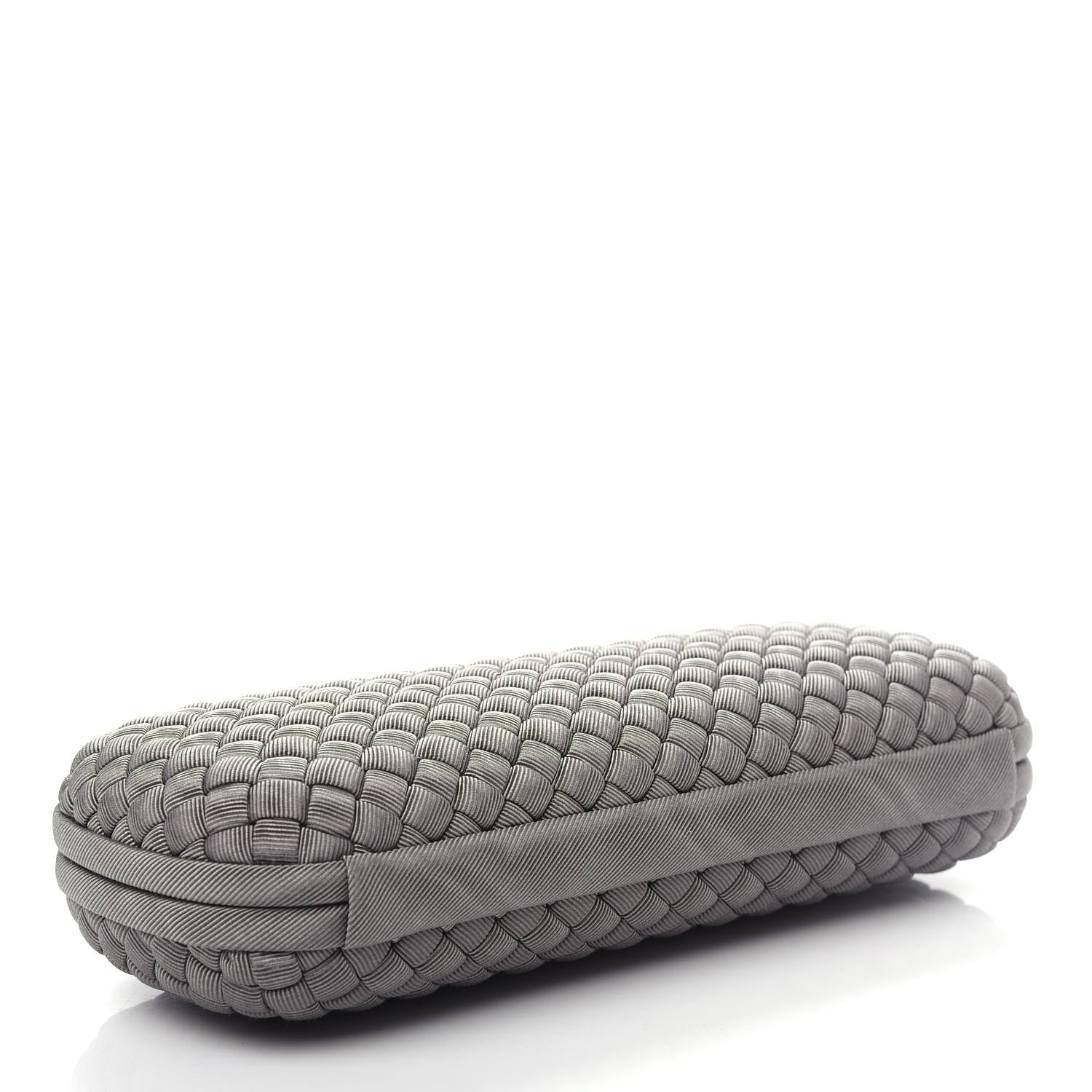 Bottega Veneta Silk Faille Intrecciato Knot Clutch Argento 4 of 6