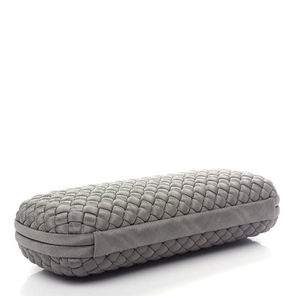 Bottega Veneta Silk Faille Intrecciato Knot Clutch Argento 4 of 6