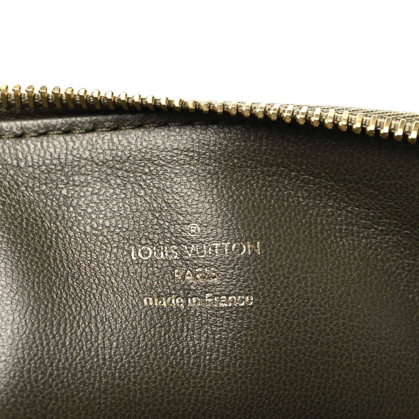 Lambskin Embossed Monogram Coussin MM Khaki