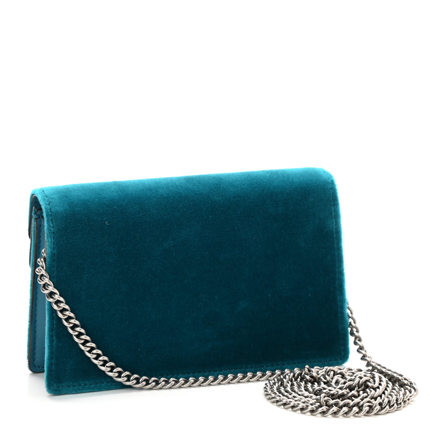 Velvet Super Mini Dionysus Shoulder Bag Pavone Cyan