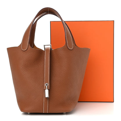 Hermes Taurillon Clemence Picotin Lock 18 PM Gold 12 of 12