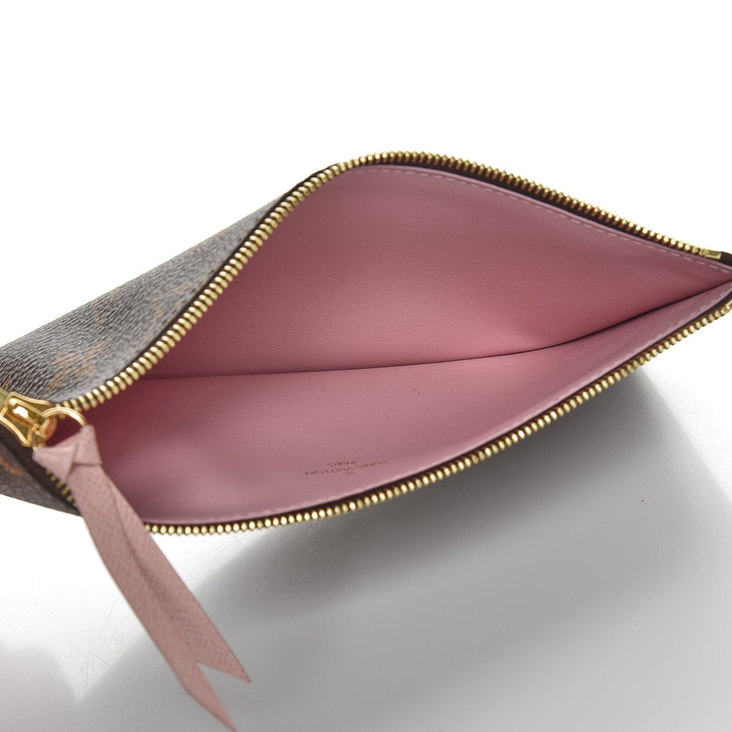 Monogram Felicie Chain Wallet Zippered Insert Rose Ballerine