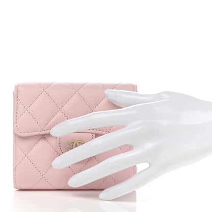 Chanel Caviar Quilted Compact Flap Wallet Light Pink 2 of 10