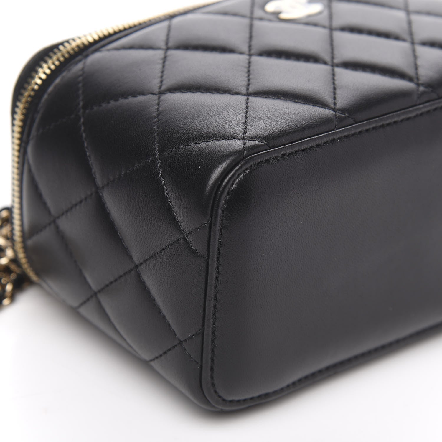 Chanel Lambskin Quilted Small Vanity Case With Chain Black 8 of 10