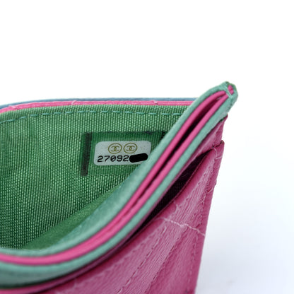 Chanel Caviar Quilted CC Filigree Card Holder Pink Blue Green 8 of 11