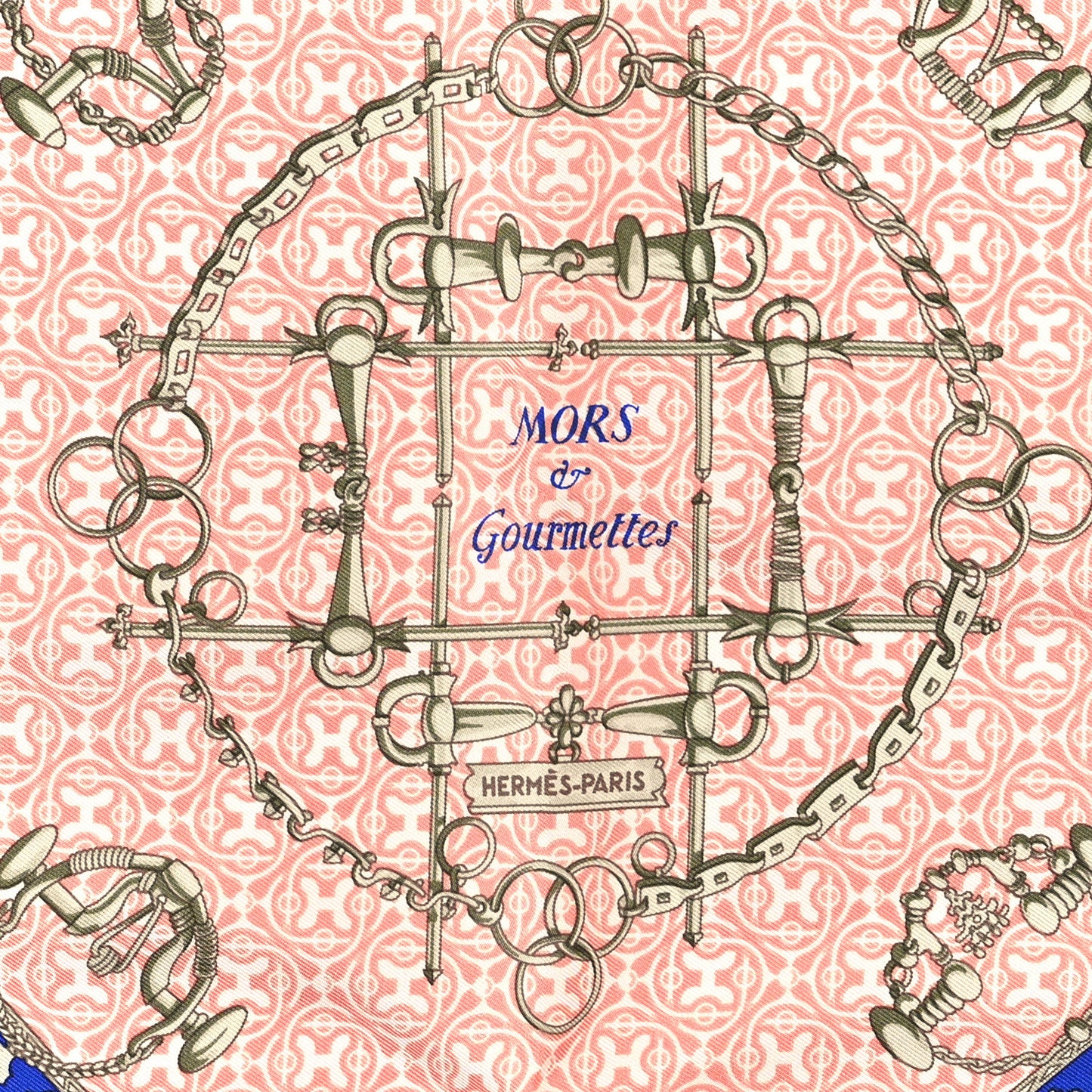 Cashmere Silk Mors Et Gourmettes Remix Scarf 45 Orange Saumon Bleu Vif