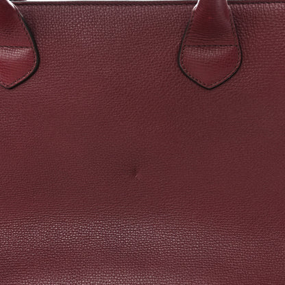 Burberry Grainy Calfskin House Check Medium Banner Tote Mahogany Red 13 of 17