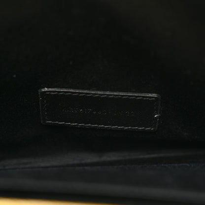 Saint Laurent Grain De Poudre Matelasse Chevron Monogram Envelope Clutch Mustard 8 of 8