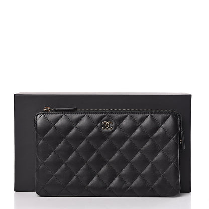 Chanel Lambskin Quilted Small Zipped Pouch Black 9 of 9