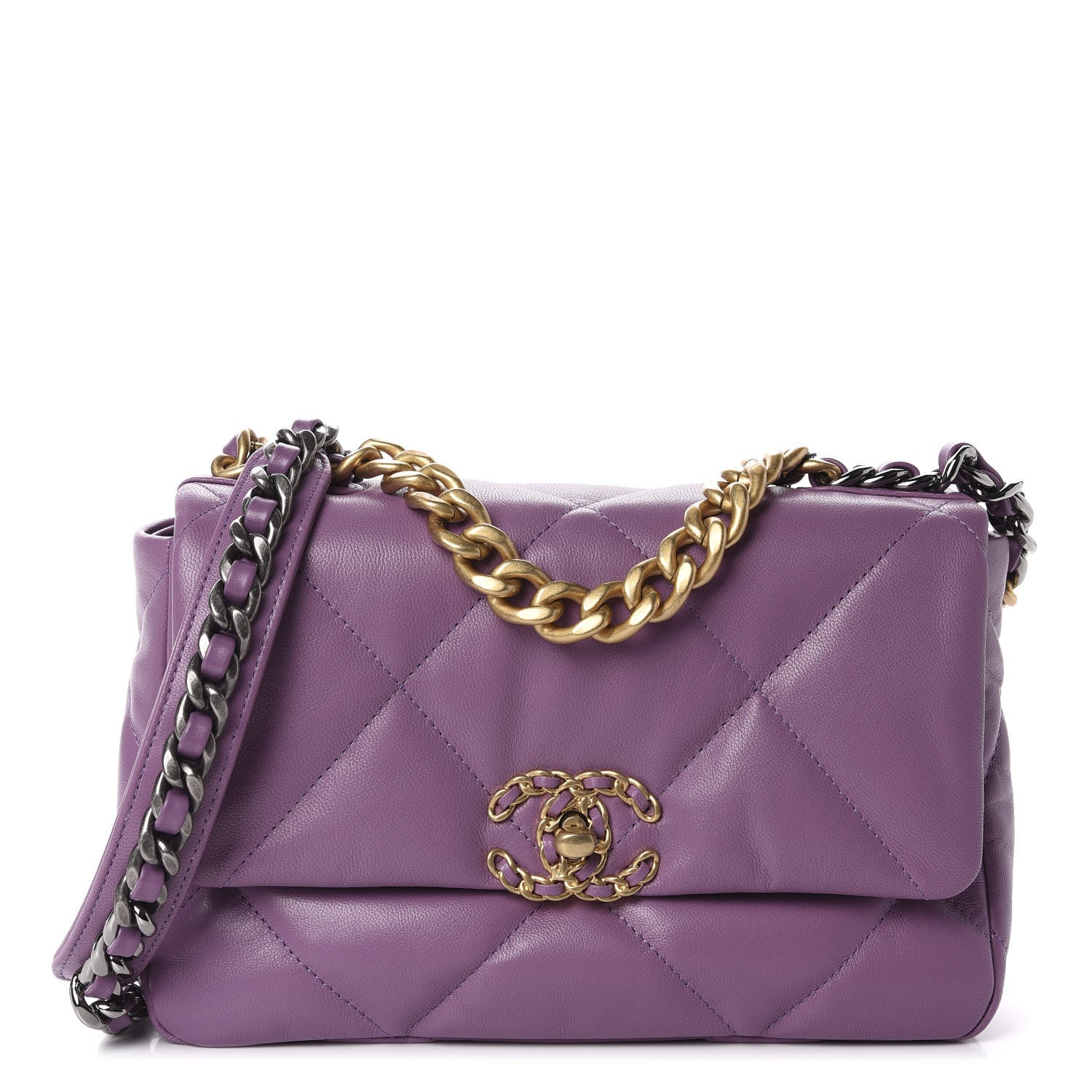 Chanel Goatskin Quilted Medium 19 Flap Violet Purple 1 of 11