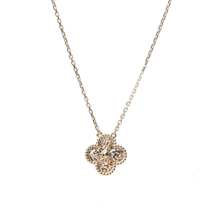 Van Cleef & Arpels 18K Yellow Gold Vintage Alhambra Pendant Necklace 4 of 7