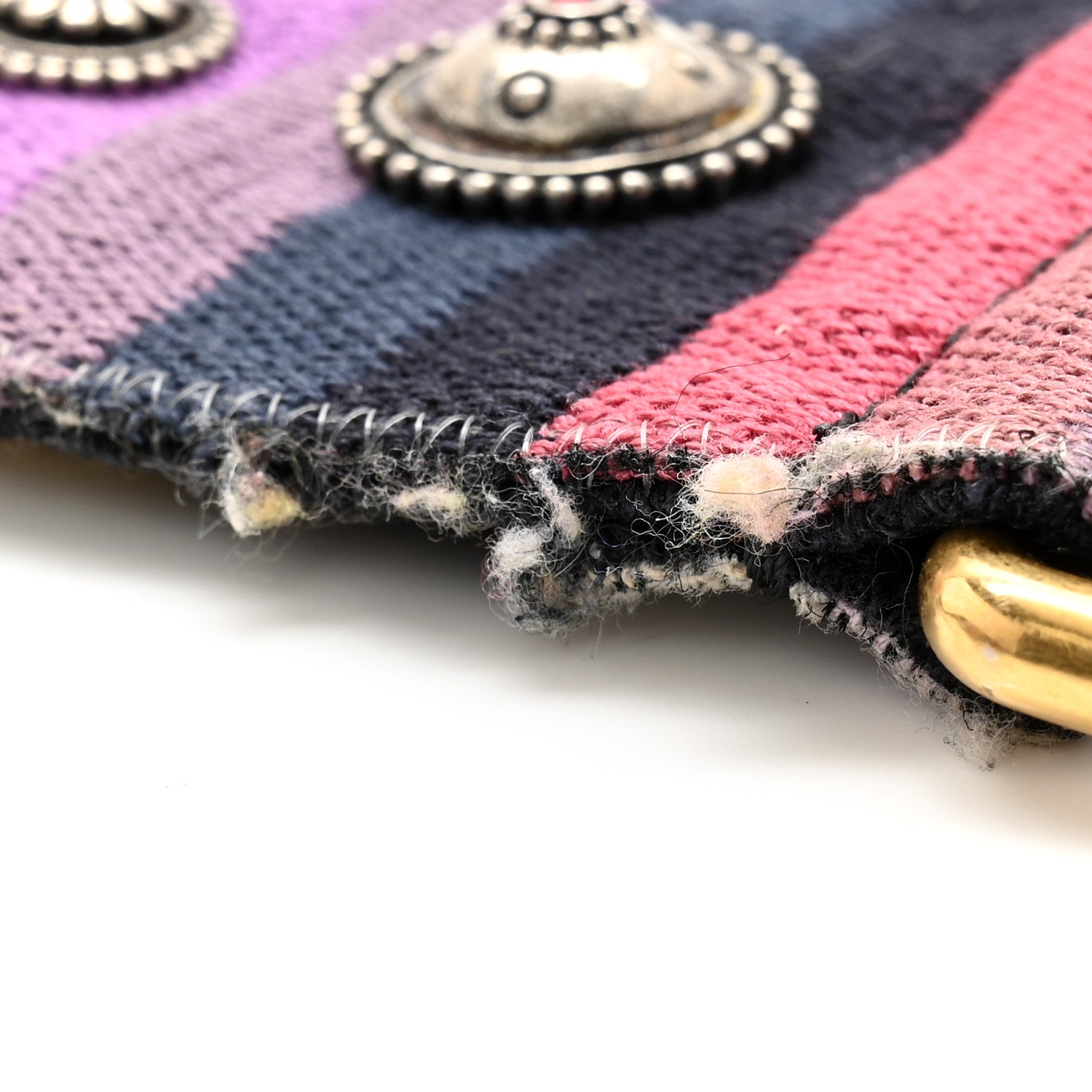 Christian Dior Canvas Embroidered Studded Rainbow Shoulder Strap 5 of 8