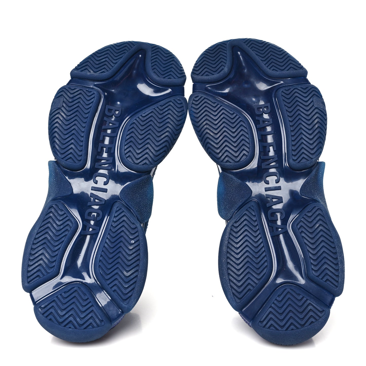 Fabric Mesh Washed Effect Womens Triple S Sneakers 39 Blue