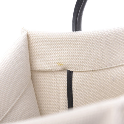 Celine Cotton Canvas Medium Phantom Luggage White Black 10 of 12