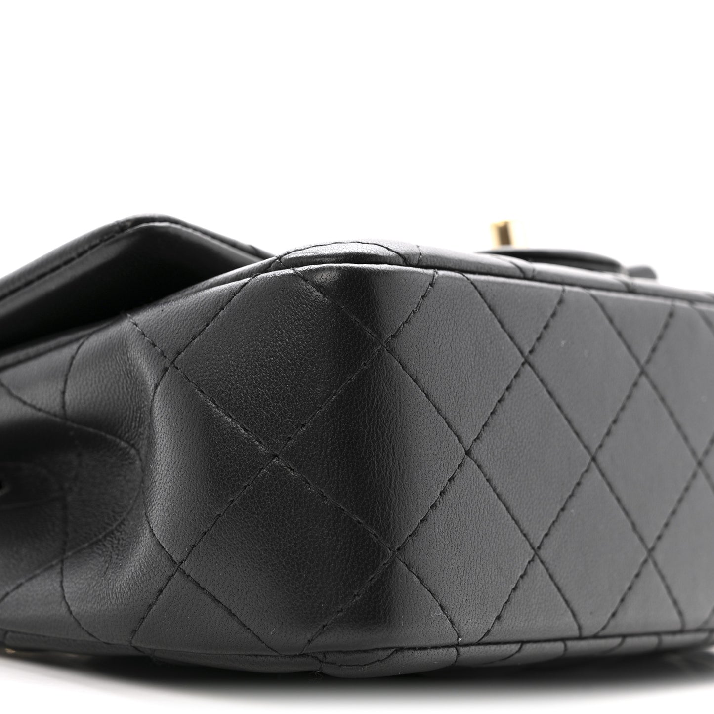 Lambskin Quilted Mini Rectangular Flap Black