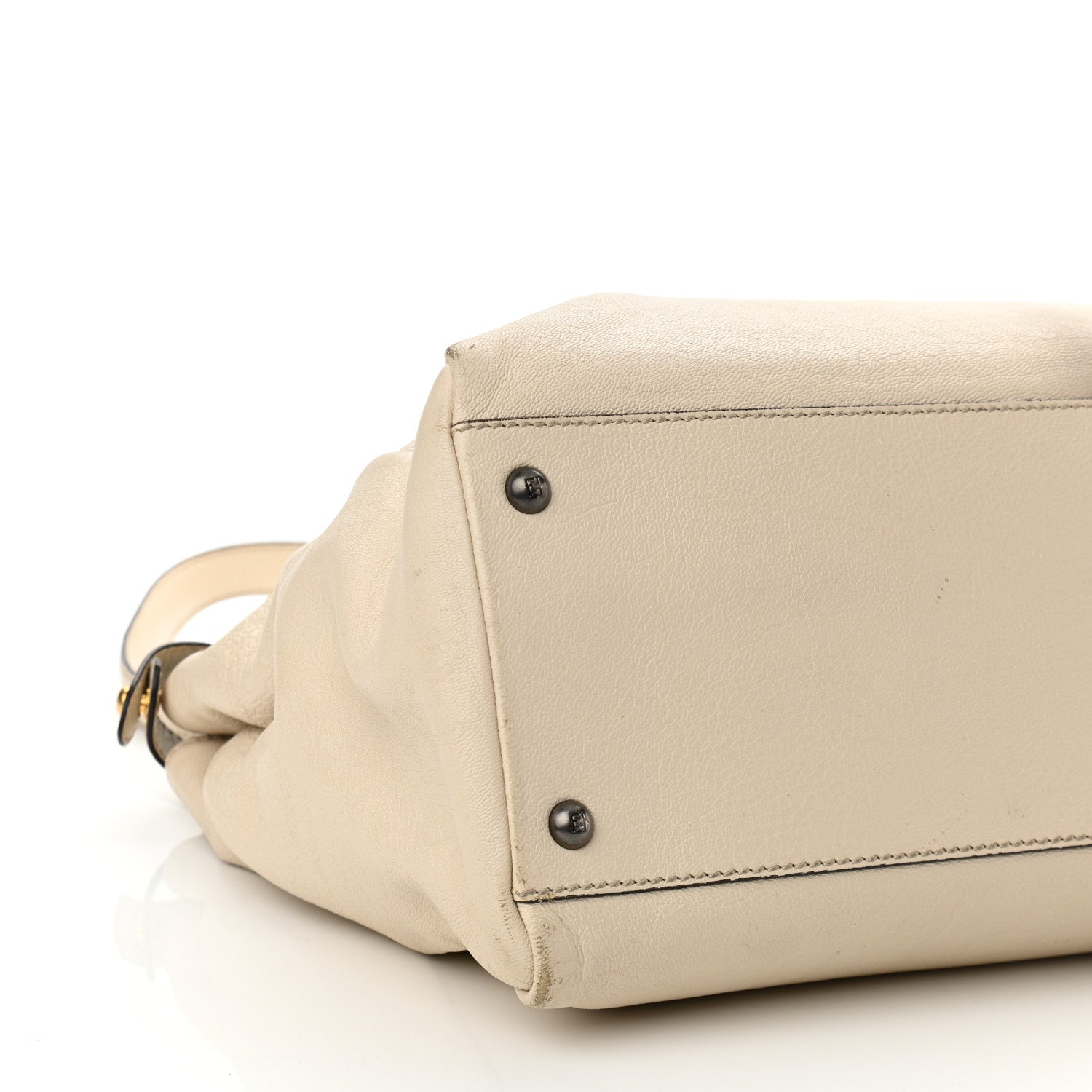 Fendi Goatskin Zucca Large Peekaboo Iconic Satchel Latte Tobacco Moro 9 of 10