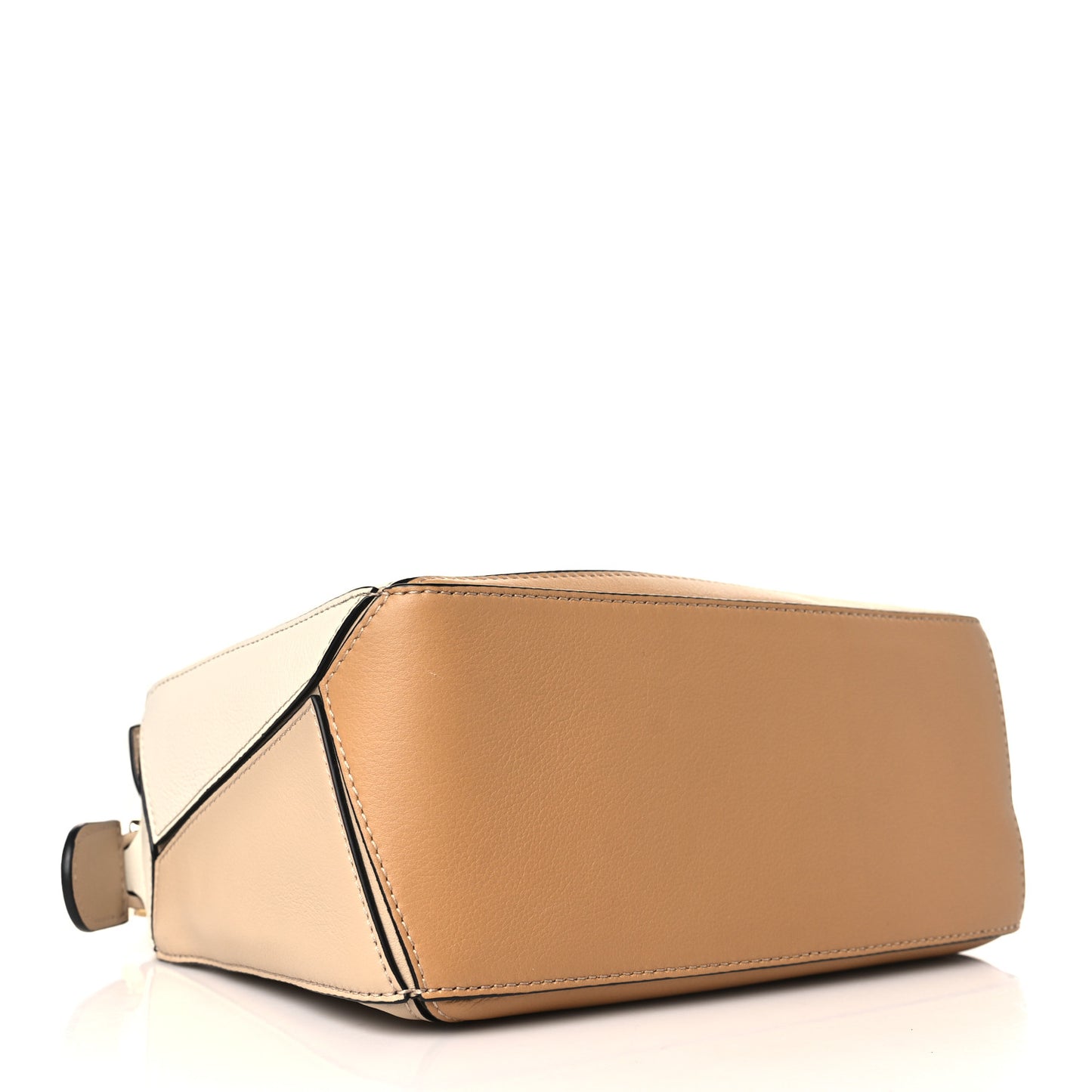 Calfskin Small Puzzle Bag Dusty Beige Soft White