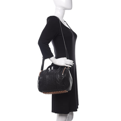 Alexander Wang Pebbled Lambskin Rockie Black Rose Gold Hardware 2 of 9