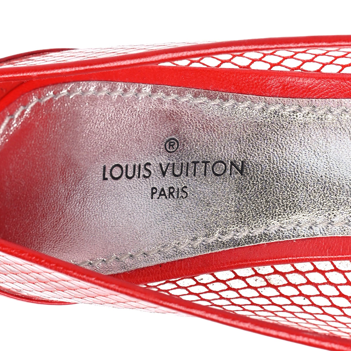 Calfskin Mesh PVC Urban Twist Pumps 36 Red