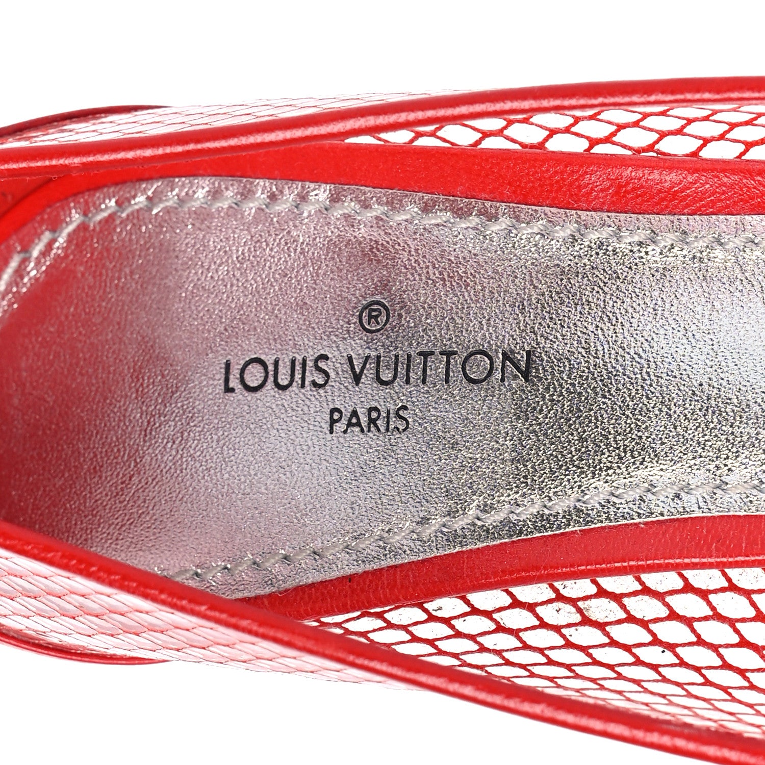 Louis Vuitton Calfskin Mesh PVC Urban Twist Pumps 36 Red 6 of 8