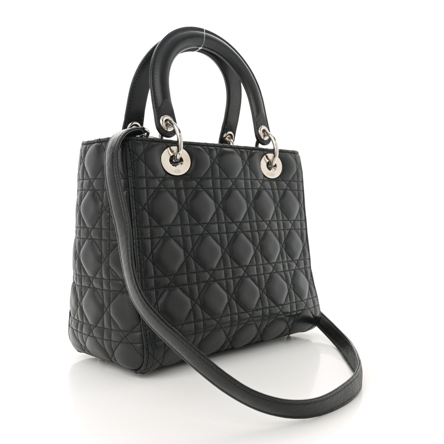 Christian Dior Lambskin Cannage Medium Lady Dior Black 3 of 10