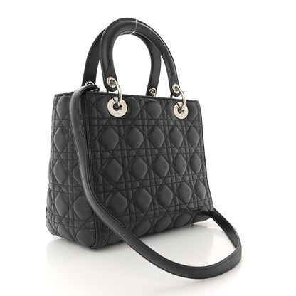 Christian Dior Lambskin Cannage Medium Lady Dior Black 3 of 10