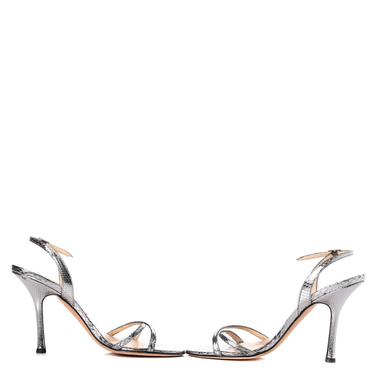 Metallic Python India Sandals 38.5 Silver