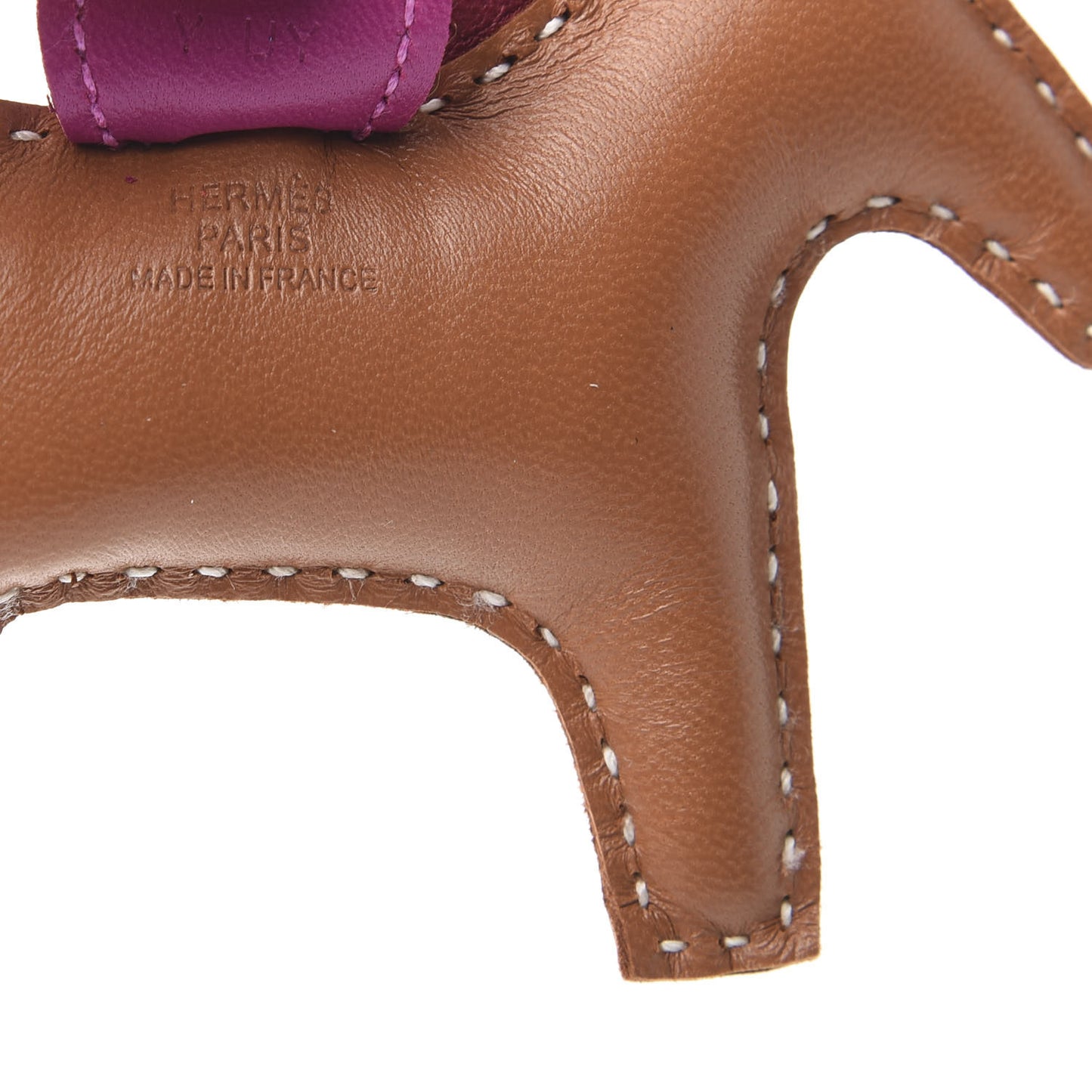 Milo Lambskin Grigri Rodeo Horse Bag Charm PM Sesame Grenat Rose Poupre