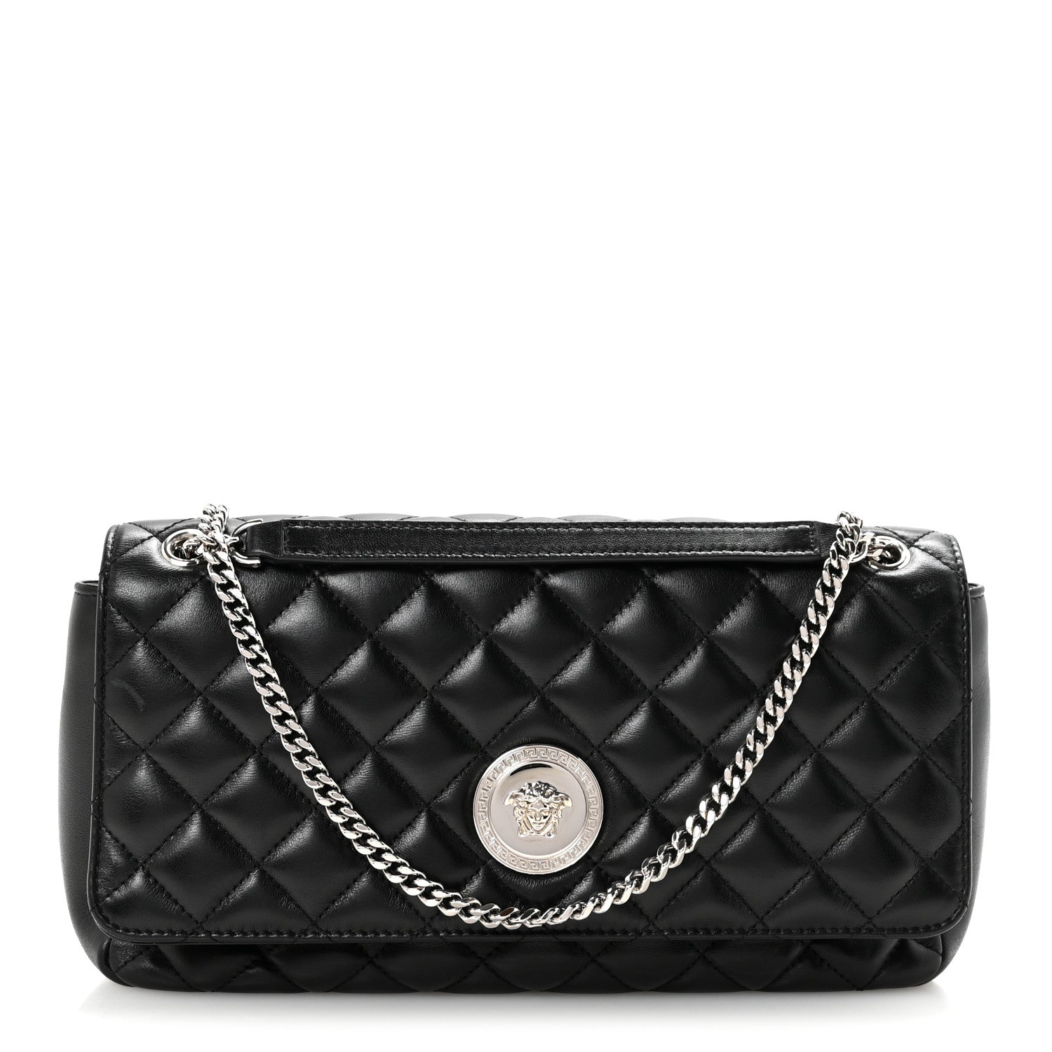 Versace Nappa Quilted Medusa Medium Chain Crossbody Black 1 of 9