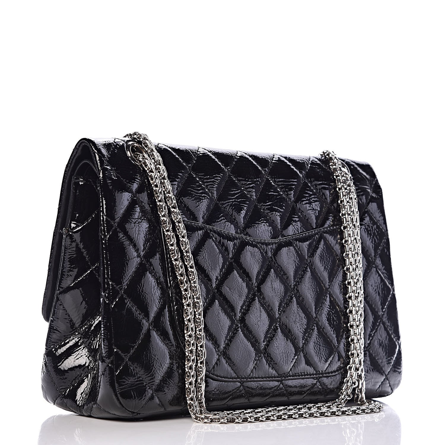 Chanel Distressed Patent Quilted 2.55 Reissue 227 Flap Black 3 of 16