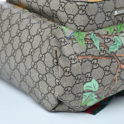 Gucci GG Supreme Monogram Tian Web Single Buckle Backpack Beige Multicolor New Acero 11 of 11