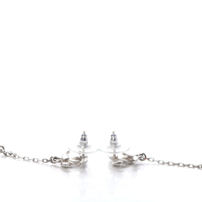 Chanel Crystal Resin CC Drop Earrings Silver 3 of 5