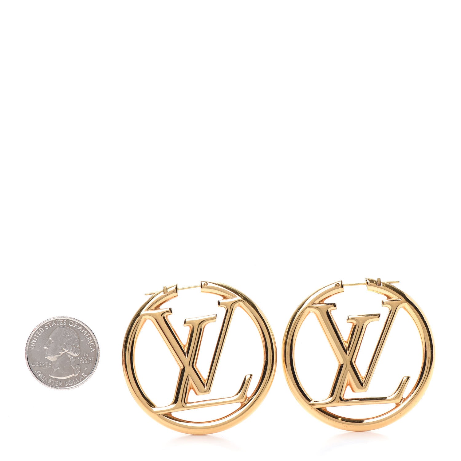 Louis Vuitton Metal Louise Hoop Earrings Gold 2 of 4