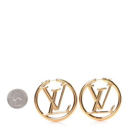 Louis Vuitton Metal Louise Hoop Earrings Gold 2 of 4