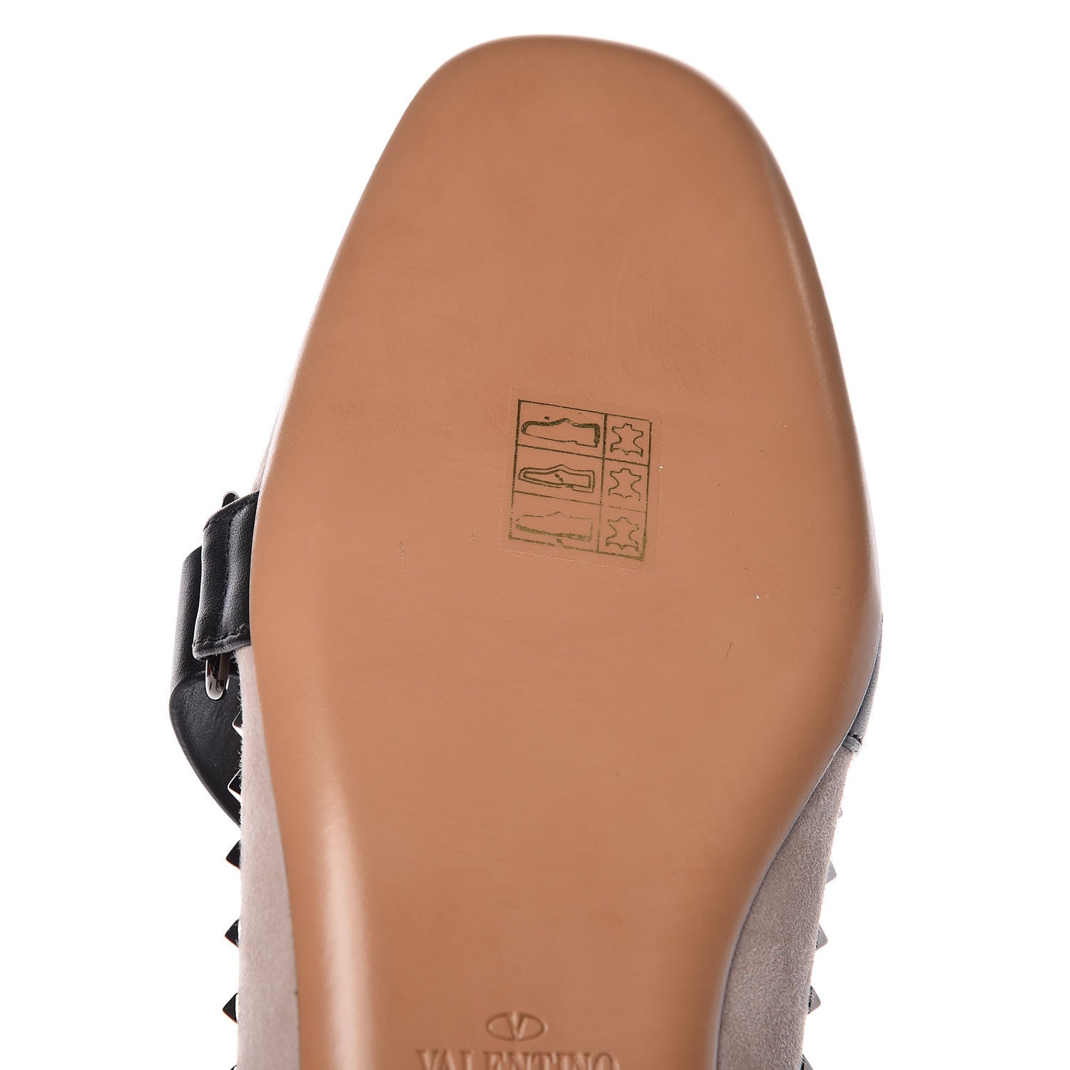 Valentino Garavani Suede Soul Rockstud Strappy Ballerina Flats 38.5 Poudre Black 8 of 9