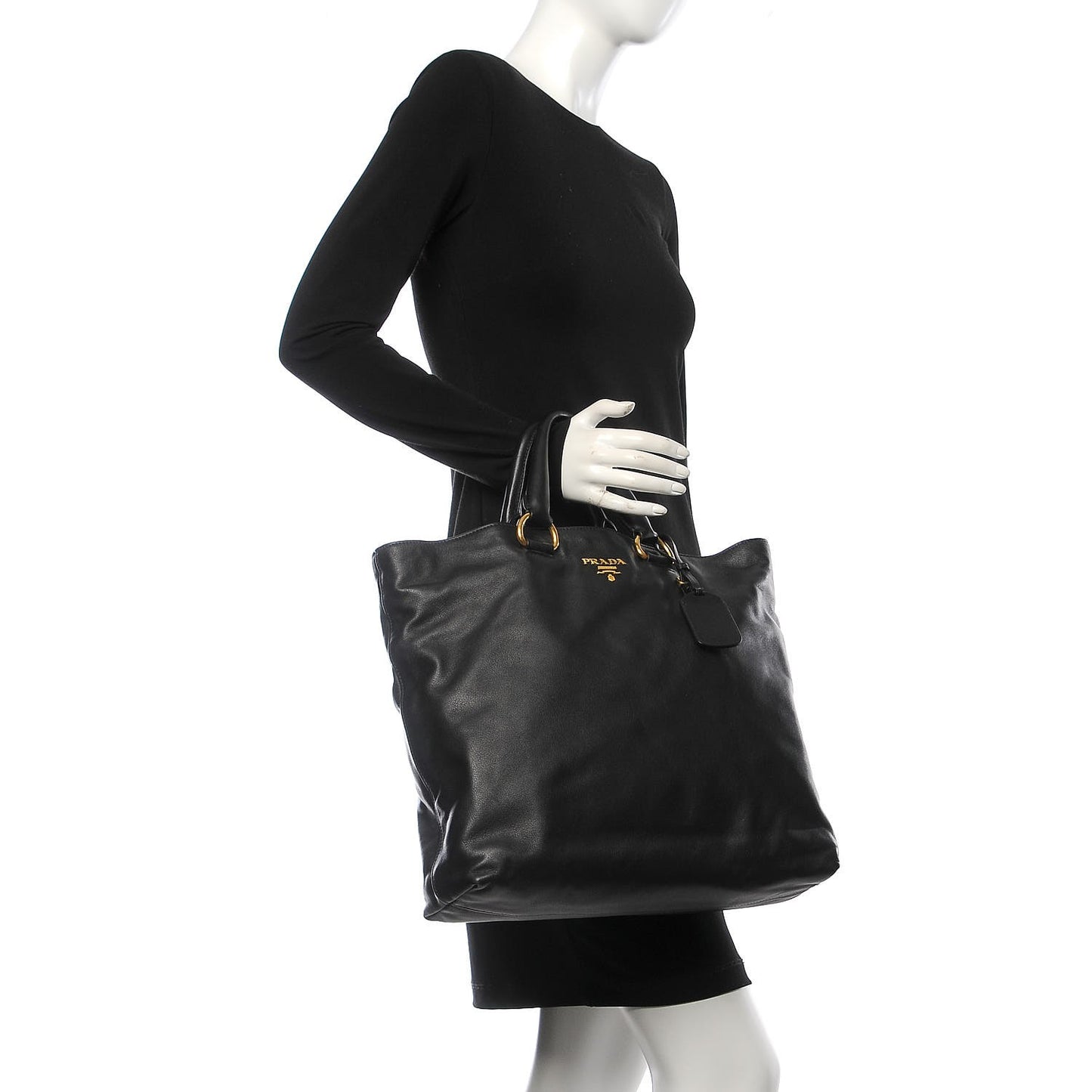 Soft Calf Shopping Tote Black