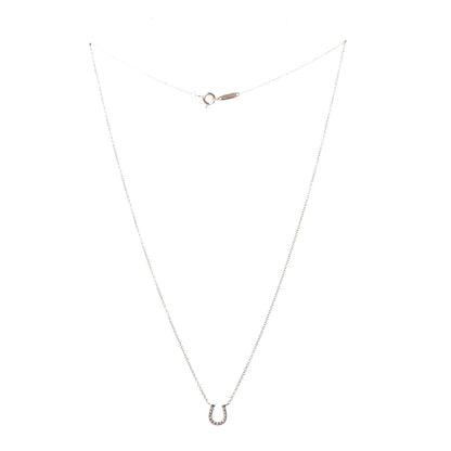 Tiffany 18K Rose Gold Diamond Mini Metro Horseshoe Pendant Necklace 3 of 6